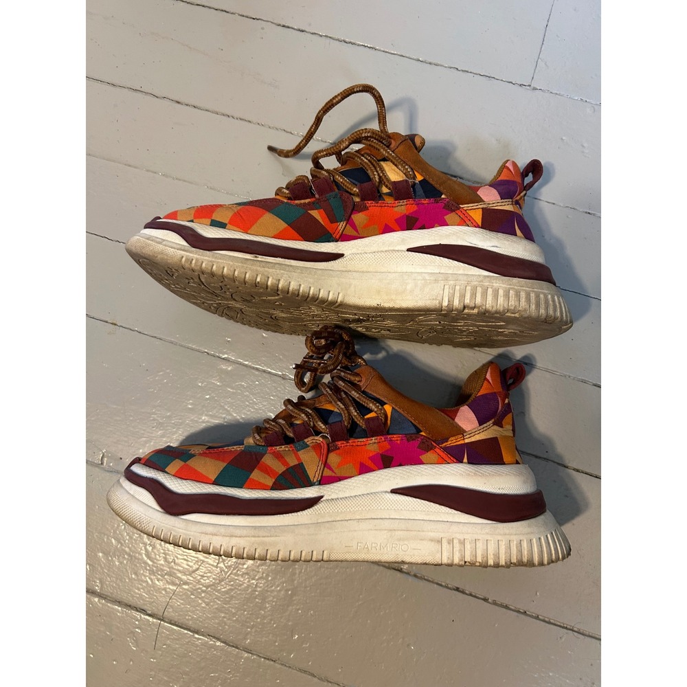Farm Rio Graphic Scarves Sneakers Womens Size 8 - Picture 6 of 9